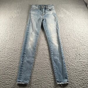Amiri Jeans Womens 24(23 Fit) Light Wash Distressed Skinny High Rise Made In USA